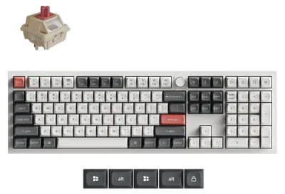 Produktbild von Keychron Q6 Ultra 8K Kabellose Mechanische Tastatur weiß – 100% Vollformat, 8K Hz Abfragerate, Silk POM Switch - Red