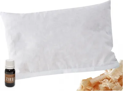 Produktbild von Zirbenkissen 30x20cm + 10ml Zirbenöl - Die Kraft aus den Alpen - Geschenkidee, Zirbenspäne, Zirbenholzkissen (Weiß+10ml)