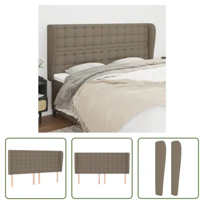 Produktbild von The Living Store Kopfteil mit Ohren Taupe 163x23x118/128 cm Stoff
