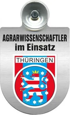 Produktbild von Einsatzschild mit Saugnapf - Agrarwissenschaftler im Einsatz - incl. Regionenwappen 393803 Color - Region Thüringen