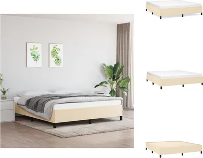 Produktbild von vidaXL Bettgestell Creme 180×200 cm Stoff -  Betten & Bettgestelle