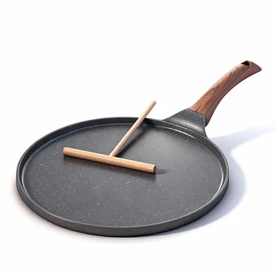 Produktbild von Pfannkuchenpfanne 26 cm – Flache Crêpes- & Omelett-Pfanne, induktionsgeeignet, ideal für Pfannkuchen