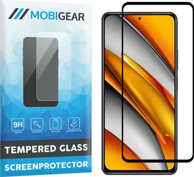 Produktbild von Mobigear Premium  POCO F3 Panzerglas Gehärtetes Glas Displayschutz - Hüllenfreundlich - Schwarz