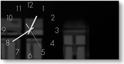 Produktbild von DEQORI Glasuhr 60x30 cm Zahlen 'Schwarz' Wanduhr Glas Uhr Design leise Küchenuhr