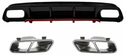 Produktbild von Diffusor Endrohre Chrom für Mercedes W176 Facelift 15-18 A45 Look.