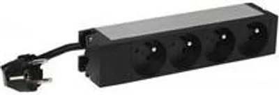 Produktbild von Legrand 6 468 00, 1U, Einphasig, Aluminium, Schwarz, Grau, 4 AC-Ausgänge, Typ F