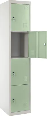 Produktbild von Schließfach Preston T163, Schließfachschrank Wertfachschrank Spind, Metall 180x38x45cm, grün
