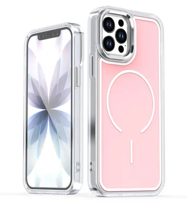 Immagine prodotto di Custodia magnetica per iPhone 12, custodia sottile e trasparente resistente agli urti, compatibile con MagSafe, rosa