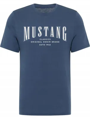 Obrázok produktu pre Mustang | Pánske tričko z bavlny, štýl Mustang, model Alex Denim, potlač logo, veľkosť 6XL