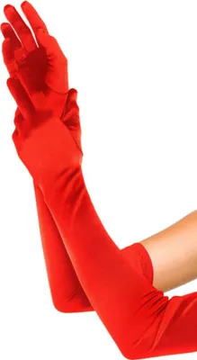 Produktbild von Satin Handschuhe extra lang rot