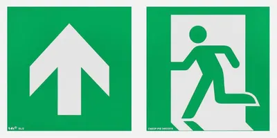 Produktbild von notlok Safety Work - 1x - Evakuierungsschild - nach oben (links) - 30x15cm | PVC Platte + Schaumstoffklebeband | Notausgangsschild Nachleuchtend