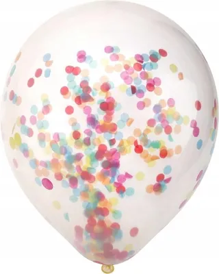 Obrázok produktu pre Sada priehľadných balónikov s konfetami 5ks. 30cm