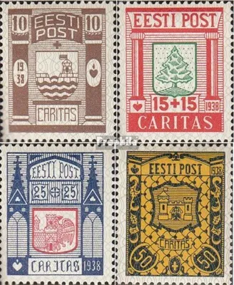 Produktbild von Briefmarken Estland 1938 Mi 131-134 (kompl.Ausg.) mit Falz Stadtwappen