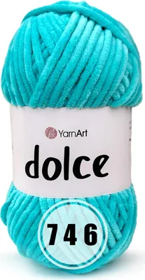Produktbild von YarnArt Dolce Chenille Strickgarn türkis 120m/100g 5-6mm Dicke 4,5-6,5mm Nadelstärke