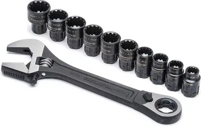 Imagen del producto de Juego de llaves ajustables de 11 piezas, de 10 a 19 mm