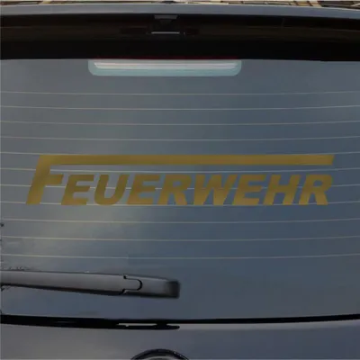 Produktbild von Heckscheibenaufkleber Feuerwehr langes F 55x9 cm Gold Auto Aufkleber Sticker