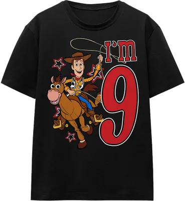 Obrázok produktu pre Toy Story - tričko "Je mi 9" pre mužov/dámy Uni - narodeniny TV17205 (S) (čierna)