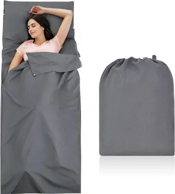 Obrázok produktu pre Spací vak do stanu 2 v 1, ultralehký, 220 x 90 cm, s vreckom na vankúš, vhodný na kempovanie