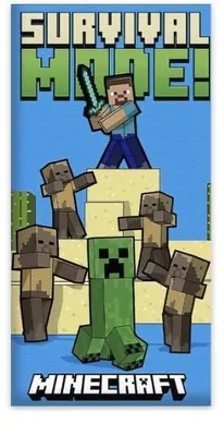 Zdjęcie produktu dla Ręcznik plażowy z motywem Minecraft, 70 x 140 cm