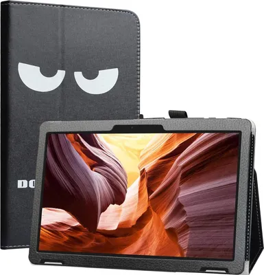 Image de Housse De Tablette Pour Winnovo T10 Noir Fermé Avec Rabat Inscription Smile Face Solid