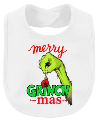 Zdjęcie produktu dla Wesołych Świąt Grinchu! Świąteczna ozdoba "Grinch". Świąteczna dekoracja. Boże Narodzenie. Świąteczny śliniak dla dziecka, biały