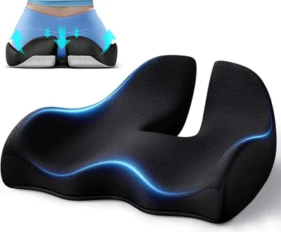 Image de Coussin de siège extra-large, en mousse à mémoire de forme, pour soulager la pression, idéal pour les chaises de bureau