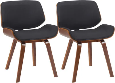 Produktbild von CLP Esszimmerstühle 2er Set Beverley mit Stoffbezug Polsterstühle in Walnussoptik walnuss/schwarz