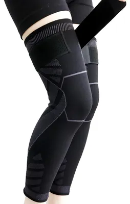 Image de Genouillère Goosom, réglable (1 paire), offrant une compression, élastique, unisexe, de longueur standard