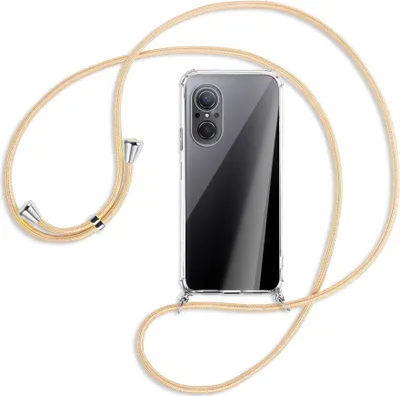 Produktbild von Handykette Backcover-Schutzhülle mit Band (Metall silberfarben) für Huawei nova 9 SE - Goldkordel