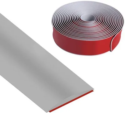 Produktbild von Selbstklebendes Übergangprofil 5 cm x 6 m Vinyl, Übergangsprofil für Bodenstreifen, Bodenstreifen für Bodenverbindung, Bodenstreifen (grau)