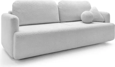 Produktbild von Dreisitzer-Sofa Lambina mit Schlaffunktion, Bettkasten, Boucle-Bezug in Hellgrau