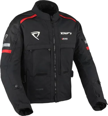 Produktbild von DIFI Blaze Aerotex wasserdichte Motorrad Textiljacke, schwarz/rot, 2XL