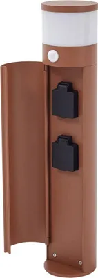 Produktbild von Lucande Sockellampe Corban, rost, Sensor, Steckdosen, IP44