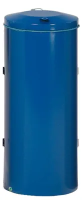 Produktbild von Robuster Abfallsammler mit Deckel & Doppeltür | 150 Liter, HxBxT 98x50x50cm | Stahl | Blau