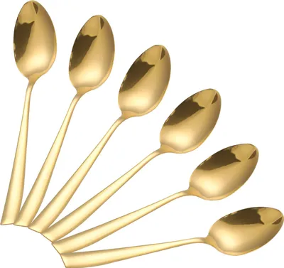 Immagine prodotto di Cheffinger, set di 6 cucchiai da dessert 14,5 cm in acciaio inossidabile, oro