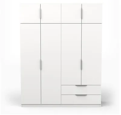 Image de CALICOSY - Armoire 8 Portes et 2 Tiroirs L157,3 cm - Ghost