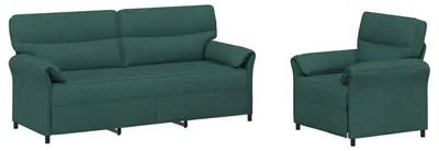 Produktbild von vidaXL Sofa Set 2 stk. Dunkelgrün Stoff