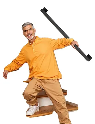 Obrázok produktu pre Nástenné zábradlie, nerezová oceľ, maximálna nosnosť 113 kg, dĺžka 91 cm, protišmyková funkcia, industriálny štýl