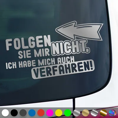 Produktbild von PantherPixel Folgen Aufkleber Sie Mir Nicht Habe Mich Verfahren Sticker Auto Geschenkidee Farbe Silber