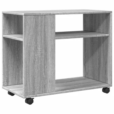 Obrázok produktu pre vidaXL Bočný stolík s kolieskami Grey Sonoma 70x35x60 Materiál na báze dreva