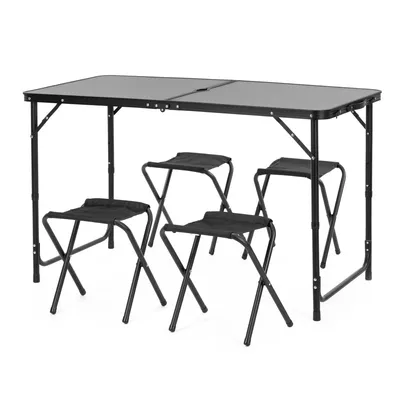 Produktbild von Springos® Camping-Kofferset – klappbarer Campingtisch mit 4 Stühlen, höhenverstellbar, mit Tragegriff
