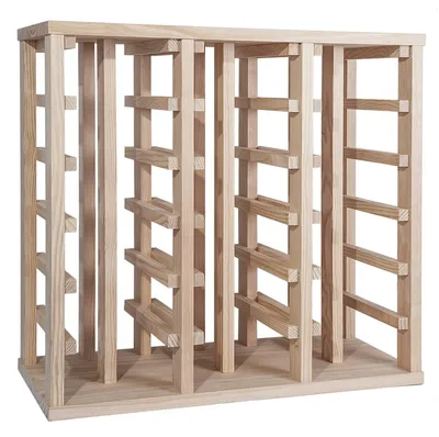 Weinregal aus Kiefernholz, 36 Flaschen, unlackiert, 66x31,5x61 cm