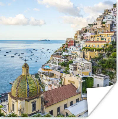 Produktbild von MuchoWow® Poster Italien - Positano - Wasser 50x50 cm - Wohnzimmerdekoration