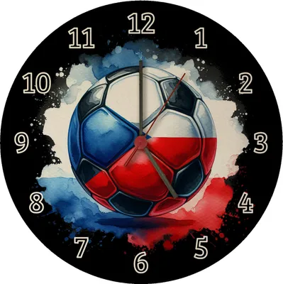 Produktbild von Fußball Tschechien Flagge Wanduhr aus MDF