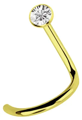 Produktbild von Titan Nasenstecker mit Spirale, Stein 2,2 mm, Stab 1,0 mm, Gold