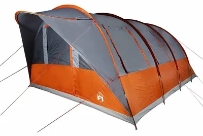 Immagine prodotto di vidaXL Tenda familiare a tunnel 7 persone Grigio e arancione Impermeabile
