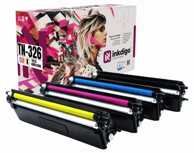 Produktbild von Inkdigo Tonerset TN326 für Brother DCP-L8400CDN, DCP-L8450CDW, HL-L8250CDN, HL-L8350CDW – CMYK,, KI-generiertes Bild