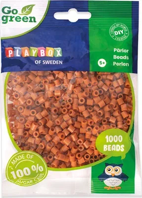 Produktbild von Playbox Bügelperlen Go green Midi 1000 Stk. hellbraun