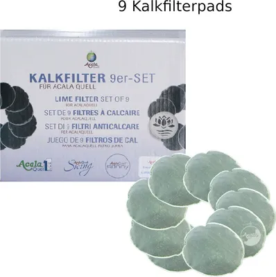 Produktbild von 9er Set Kalkfilterpads für AcalaQuell Kannen Wasserfilter Swing, Sunny, Wassetto, One