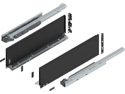 Produktbild von BLUM LEGRABOX pure SET Höhe C, BLUMOTION S, 40Kg, NL 600, Carbonschwarz